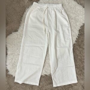 Yesstyle Seoul Crush White Linen Wide Leg Drawstring Pants